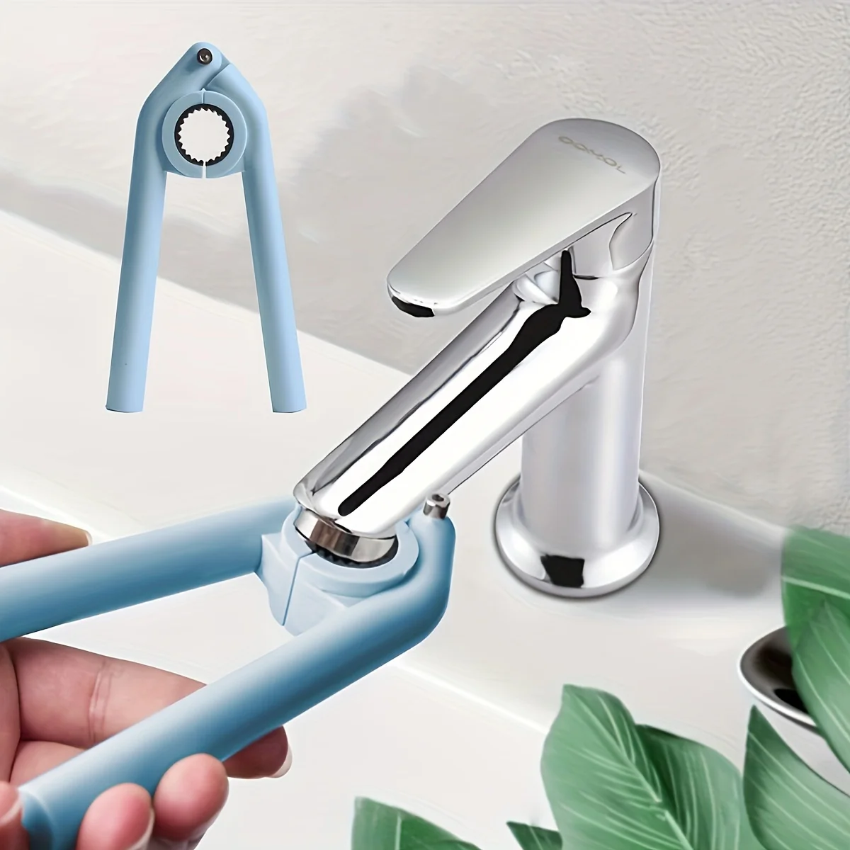 

1PC Multi-Purpose Faucet and Sink Tool with Plastic Filter Cleaner Wrench Round Handle Design Easy Install