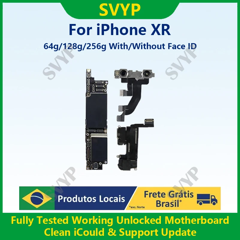 For iPhone XR with Face ID Mainboard 64g/128g Fully Tested 100%Working Unlocked Logic Board No iCloud Support Update Motherboard