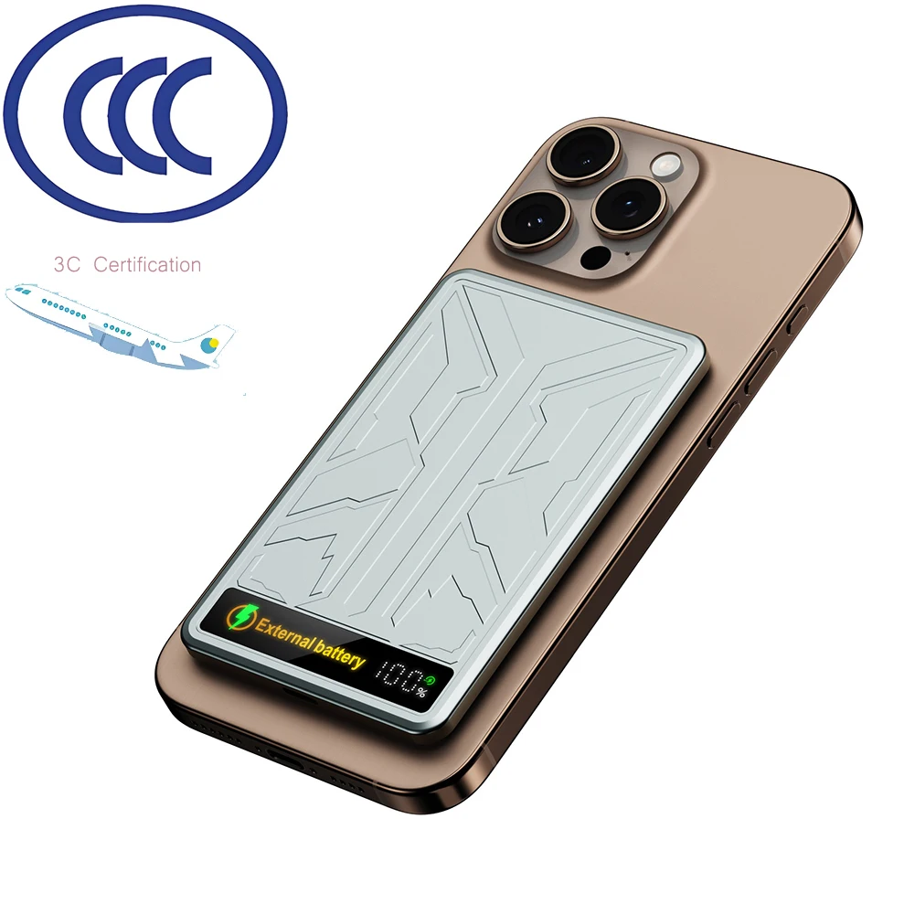 2025 Mag-safe 3C CCC قوة البنك 5000mAh/10000mah المغناطيسي شاحن الهاتف اللاسلكي بطارية خارجية 20 واط شحن سريع Pover البنوك