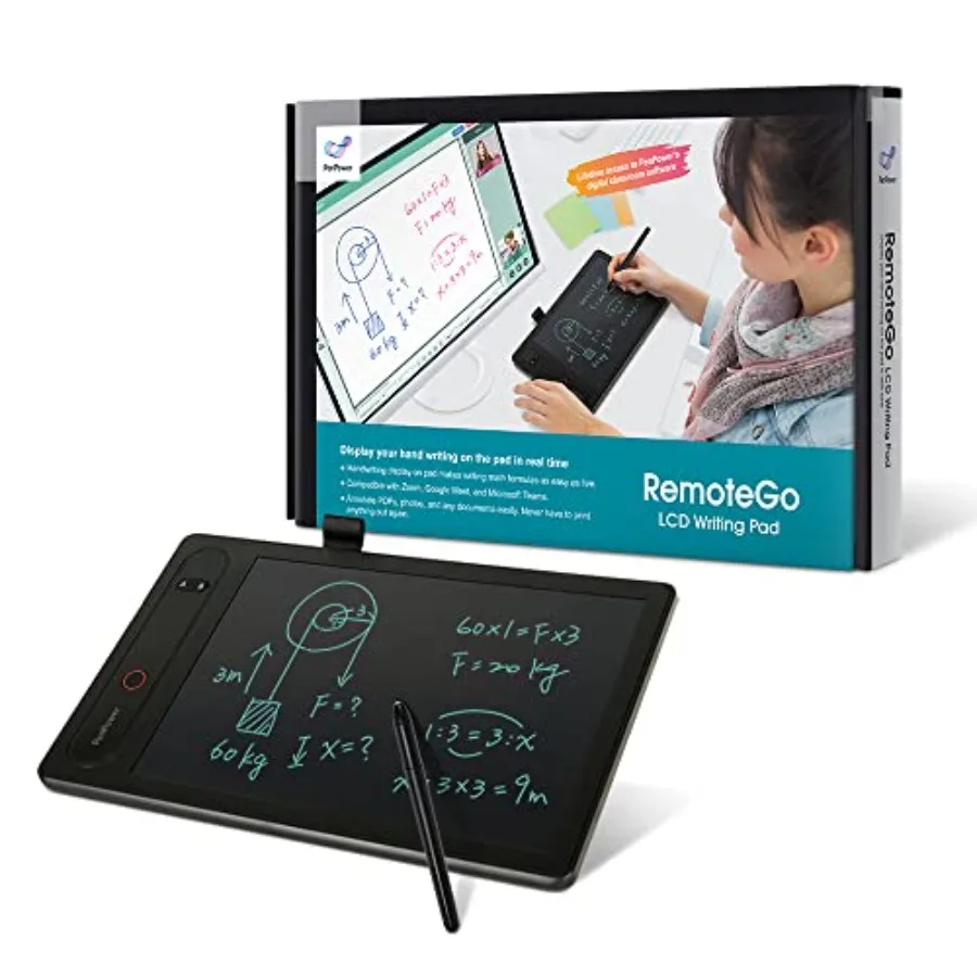 RemoteGo Writing Pad for remote learning and meetings plastic body black visible handwriti