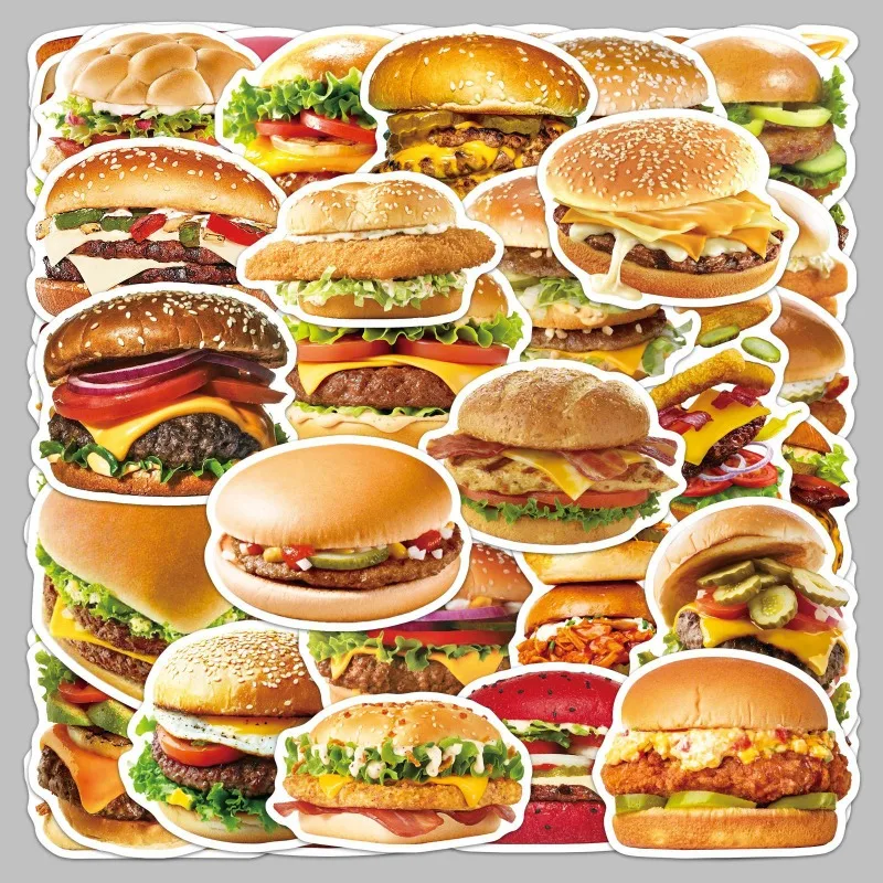50枚入り 漫画風個性派バーガー クリエイティブ グラフィティ デコレーションステッカー
