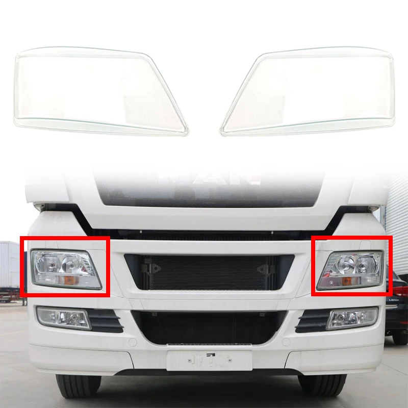 

A PAIR HEADLIGHT GLASS FOR MAN TGX 480 TGS 440 TRUCK HEADLIGHT SHELL HEADLAMP COVER LENS Transparent