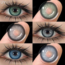 UYAAI Daily Colored Contact Lenses Myopia 1 Day Disposable Colored Pupils Green Eye Contacts Gray Natural Fashion Lenses