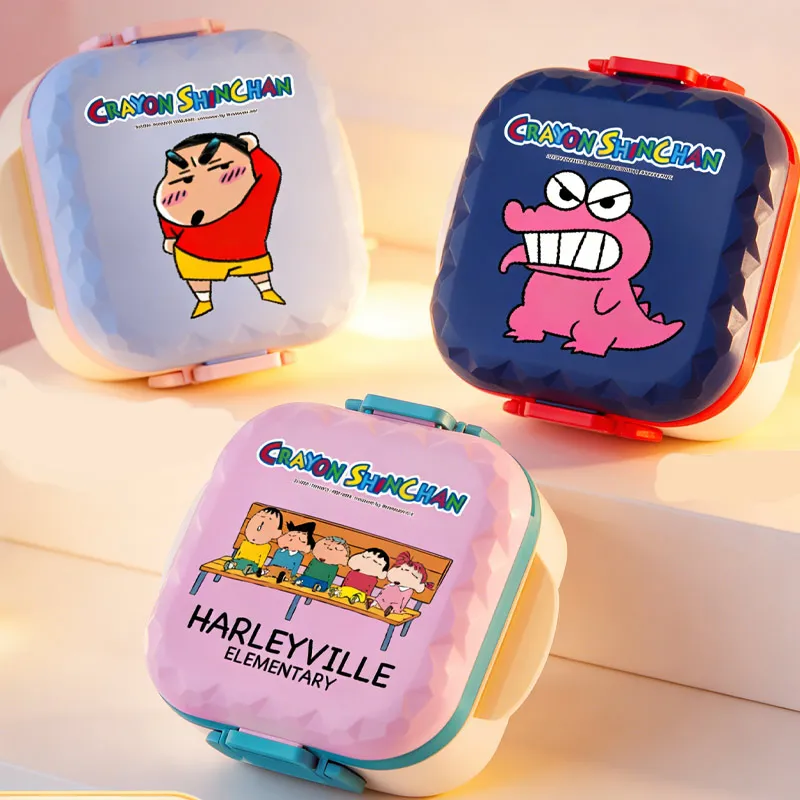 

800ml Lunch Box for Crayon Shin-chan Placed in Microwave Without BPA Comes with Spoon Fork Portable Student Office Workers