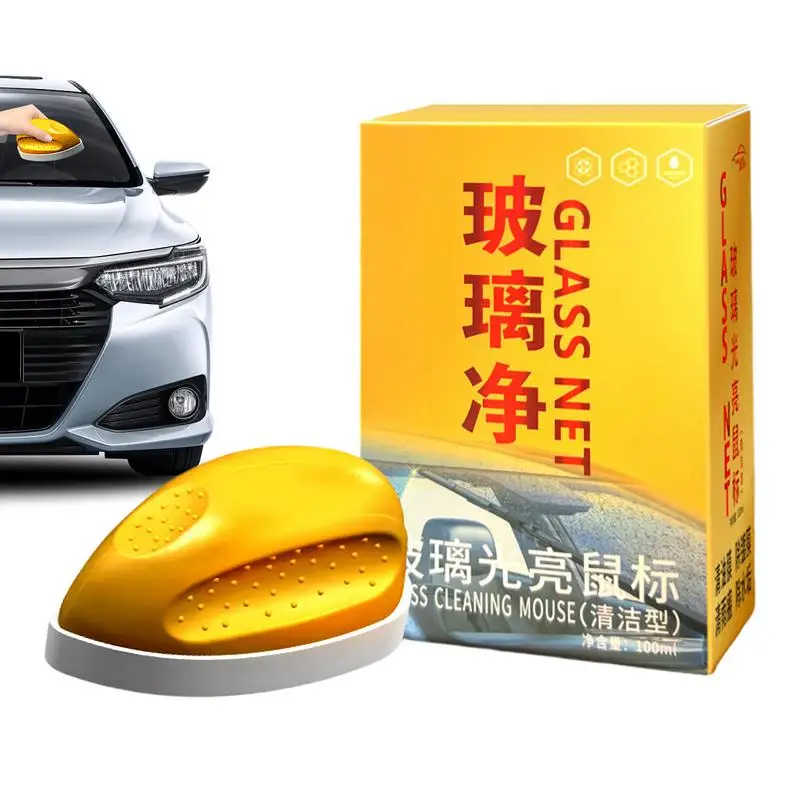 Car Glass Oil Film Remover Automotive Glass Sponge Cleaning Brush Front Inner Windshield Glass Oil Film Cleaner For Car Cleaning