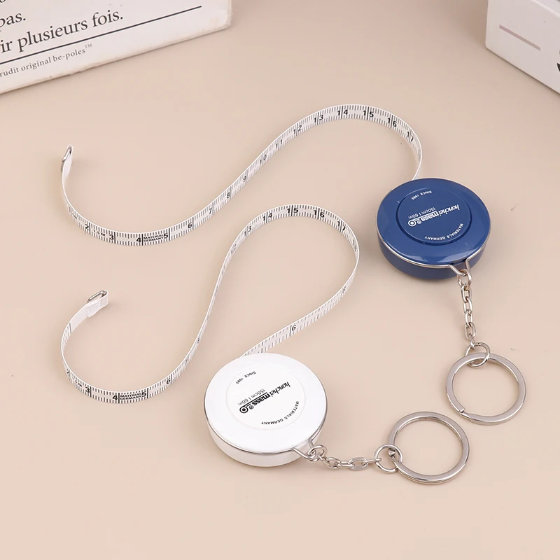 150/60 Zoll Schlüsselanhänger-Maßband, tragbares, einziehbares Mini-Maßband aus ABS-Kunststoff, Zentimeter- und Zoll-Maßstab, Rollmaßband, Messwerkzeug – Detail 5