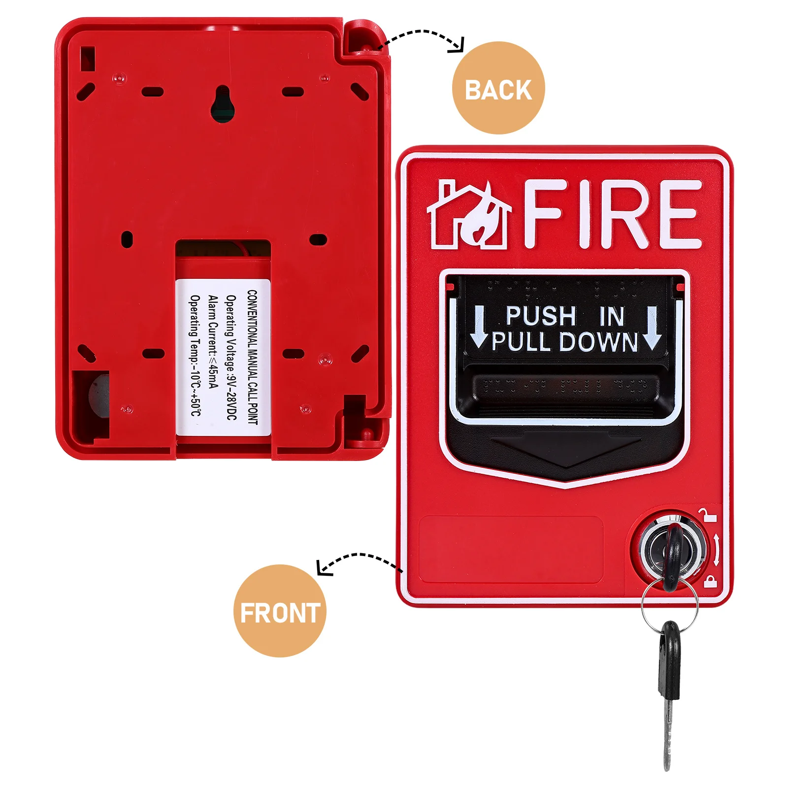 Alarm Manual Reset Call Point Sturdy Safety Device For Quick Response Fire Emergency Manual Alarm Switch Emergency Stop