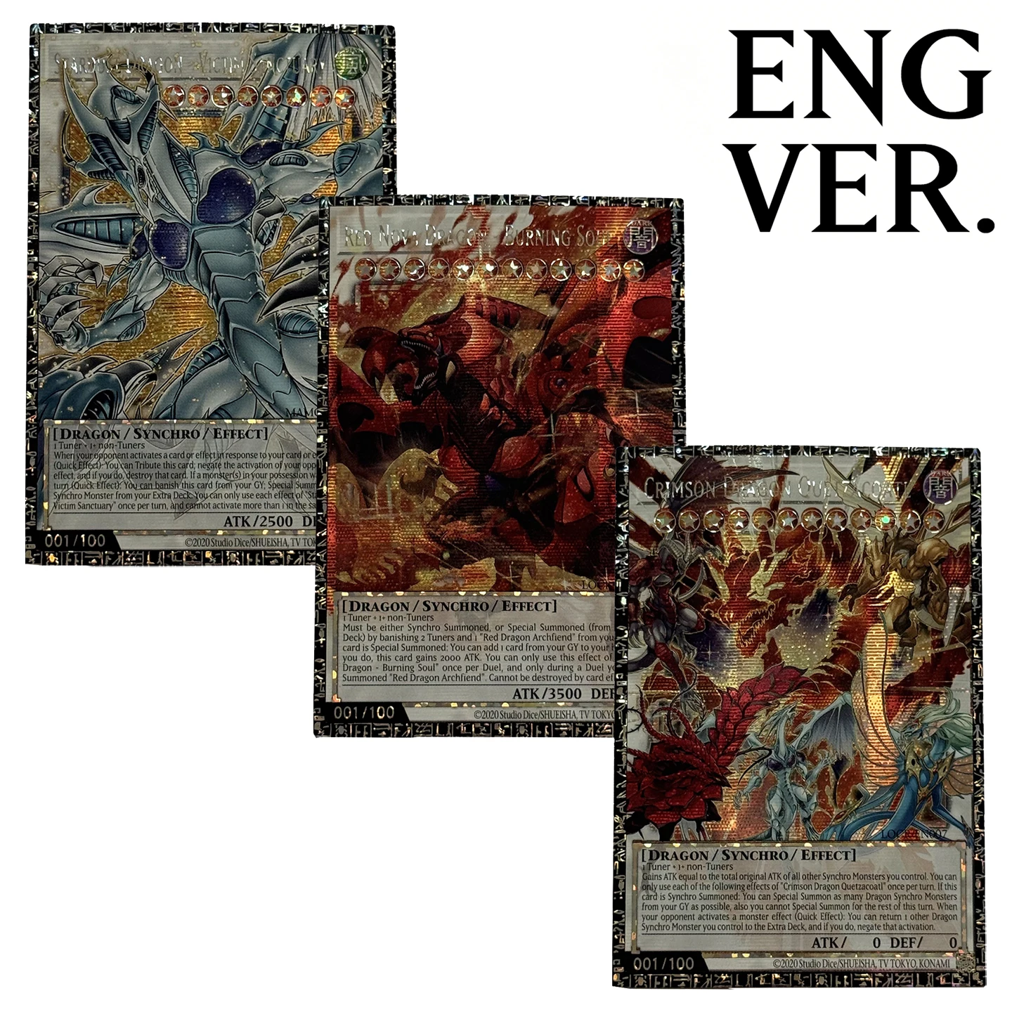 Yu-Gi-Oh! Colección de Tarjetas Proxy DIY: Stardust Dragon, Victim Sanctuary, Crimson Dragon, Quetzacoatl, Nova Dragon, Burning (No Originales)