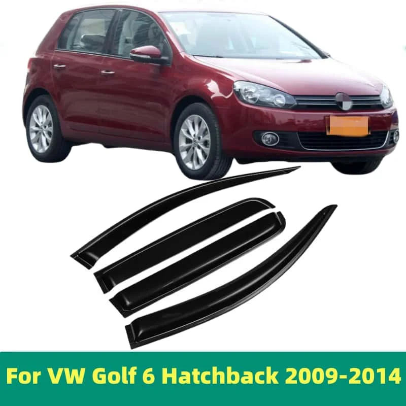 For VW Golf 6 Hatchback 2010 2011 2012 2013 Window Visor Side Vent Rain Guard Deflectors Shade Shield Shelter Protector Cover