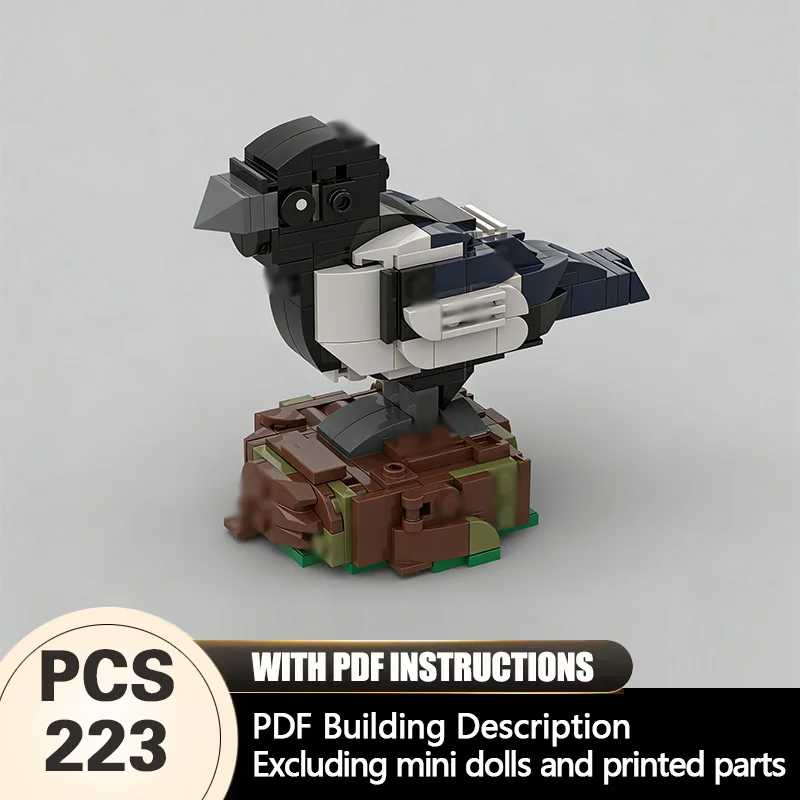 

Creators Animal Series Model MOC Building Bricks Black-Billed Magpie Modular Technology Gifts Holiday Assemble Children Toy Suit