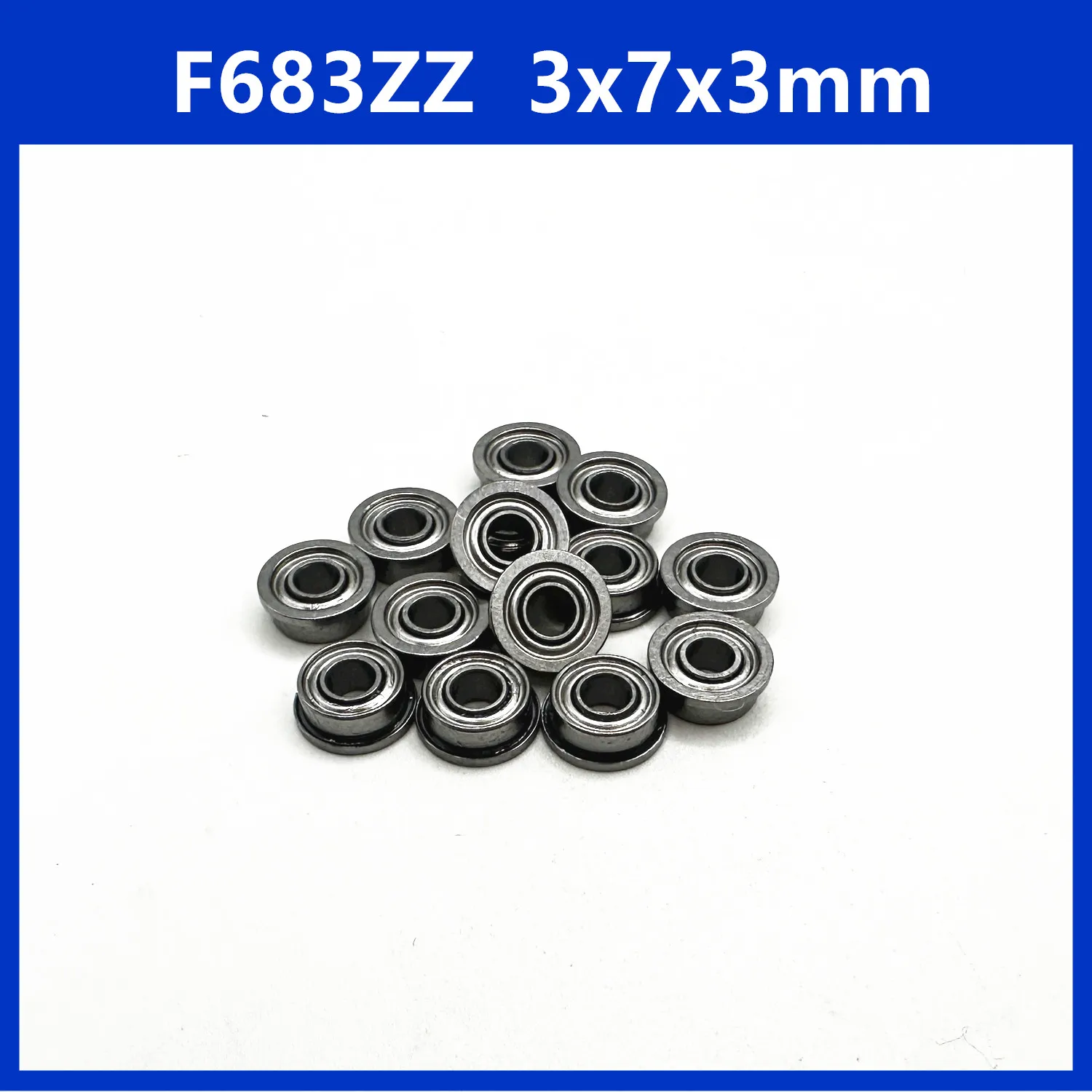 50Pcs F683ZZ 3x7x3mm Flange Bearings Deep Groove Ball Bearing High Speed Advanced F683