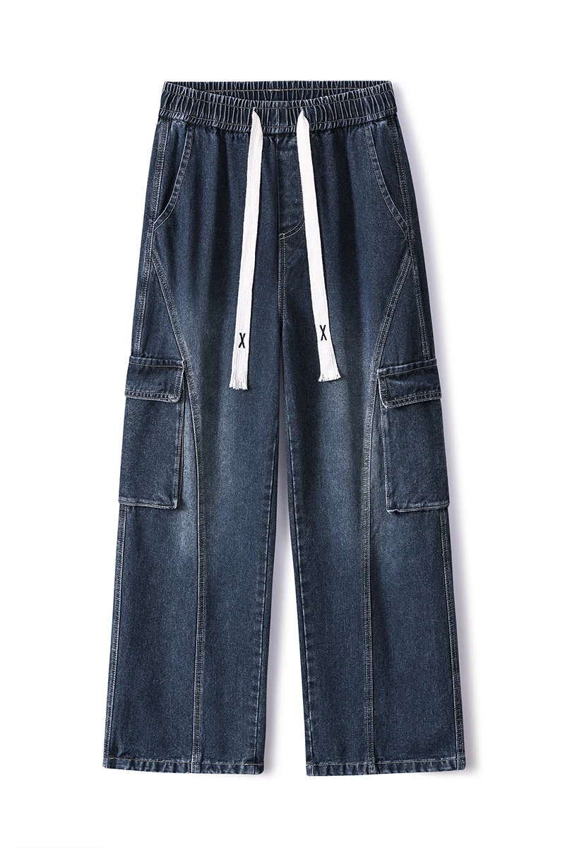 

Large pocket multi-pocket men's and women's denim casual outdoor casual durable wicks cotton jeans S-XXXL