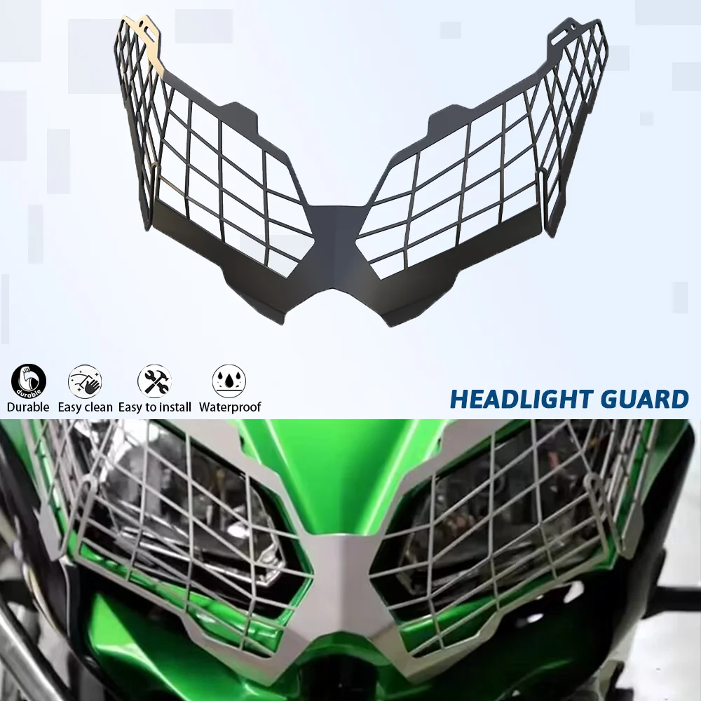 

Motorcycle For Kawasaki KLE1000 CNC Aluminium Headlight Shield Guard Protector Headlamp Mesh Grille Cover 2015 2016 2017 2018