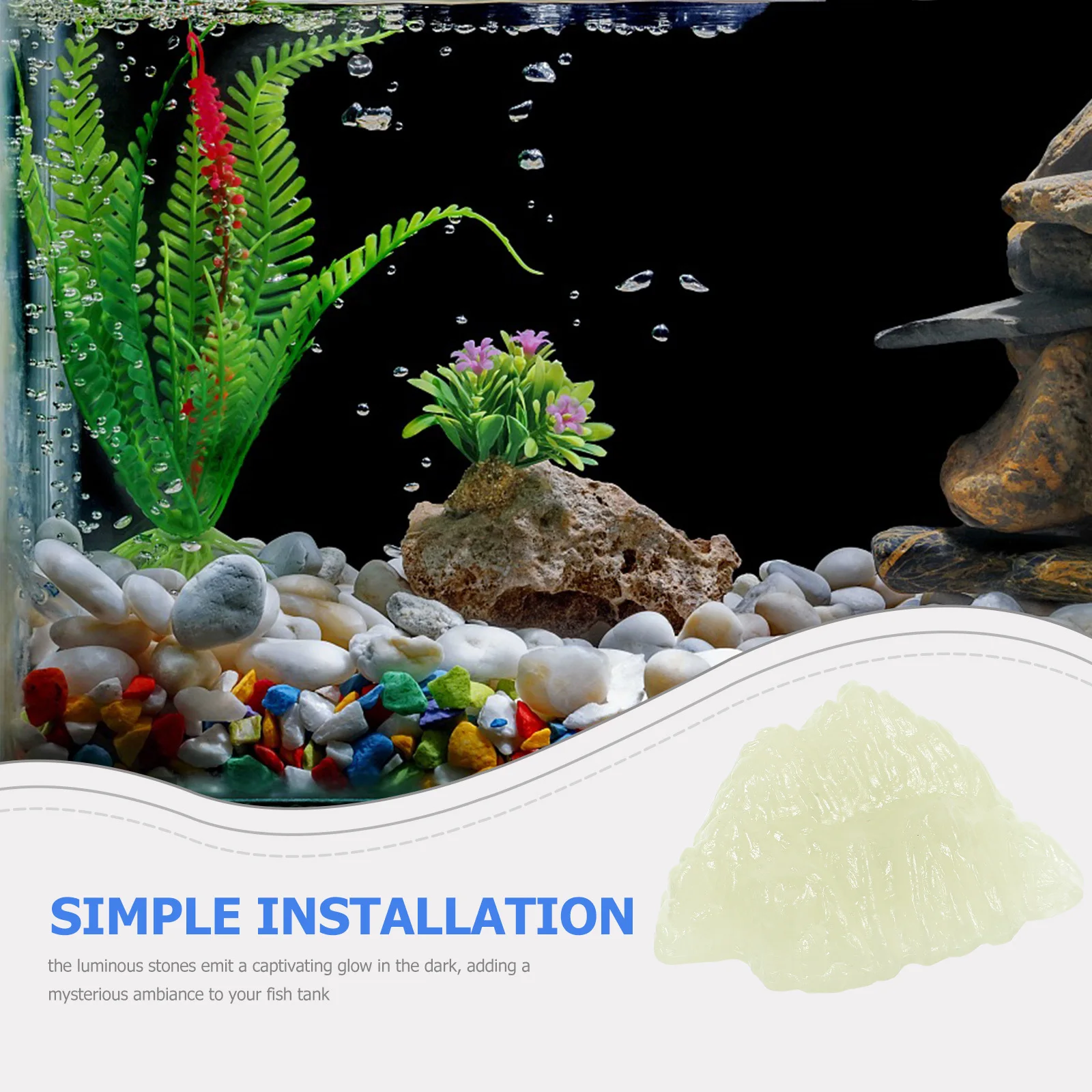 

Glowing Stones Fish Tank Aquarium Decorations Durable Luminous Rocks for Garden Bonsai Rockery Statue Glow in Dark Rocks