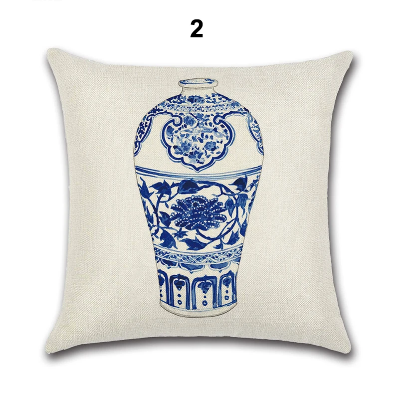 Vases Chinese Style Cushion Linen Waist Throw Pillow For Home Sofa Office  Vases Chinese Style Cushion comfortable