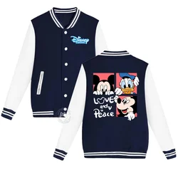 Disney Children Mickey Mouse & Donald Duck Print Autumn/Winter Thick Warm baseball uniform Long Sleeve jacket for boys and girls