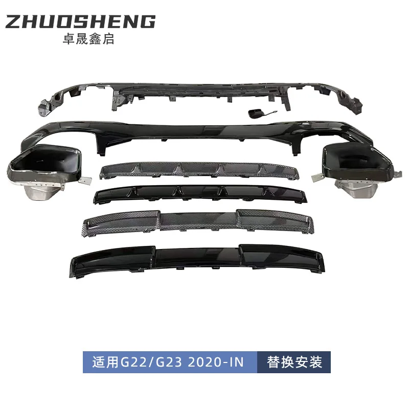 Rear Lip Exhaust Tip for BMW 4 Series Convertible G22, 440D Trunk Lip, Large Mouth Muffler, Stylish Rear Bumper Diffuser