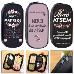 Super Atsem Merci Maitresse Pencil Bag borse per cosmetici da donna astuccio per matite per adolescenti forniture scolastiche regalo di laurea per la giornata dell'insegnante