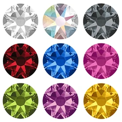 Pubrilex 2088NOHF Multicolors Strass 16 Cut Faces Non Hotfix FlatBack Glitter Crystal Glass Rhinestones for Garment Decorations