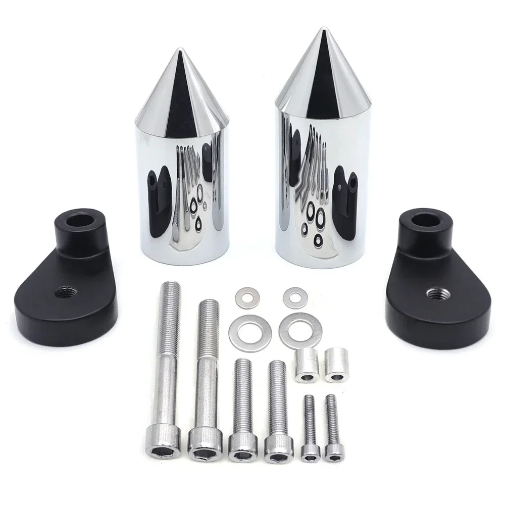 

Motorcycle Billet Aluminum Spike Frame Sliders Falling Protection For Honda CBR 1000RR 2006-2007 Black/Chrome