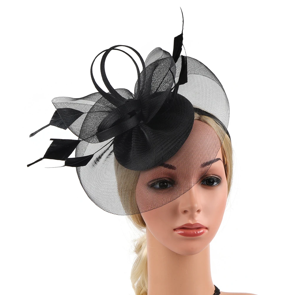 

Flower Hairband Ladies Fascinators Hat Gauze Artificial Plume Tea Party Wedding Banquet Party Women Hair Decor