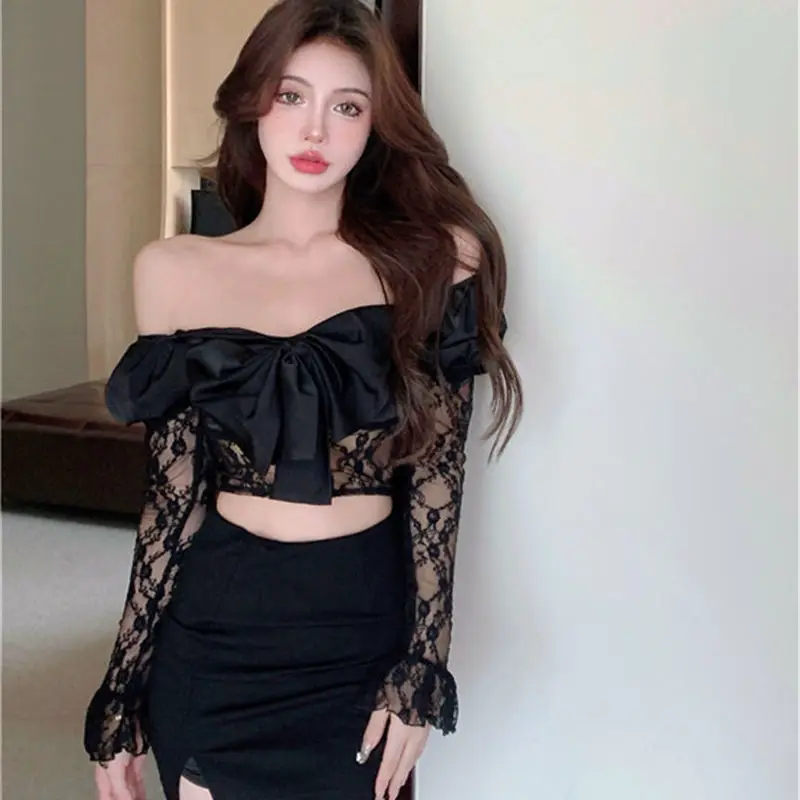 Blouses Women Sexy Charming Elegant Slash Neck Vacation Design Kawaii Autumn Ladies Age-reducing Popular European Style Leisure