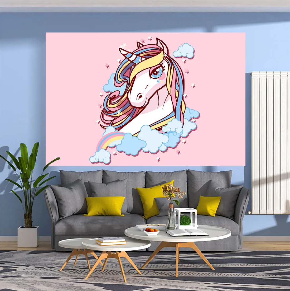 

Lovely Unicorn Printed Wall Hanging Tapestries Fantasy Animal Background Cloth Yoga Mat Girls Bedroom Or Dorm Decoration