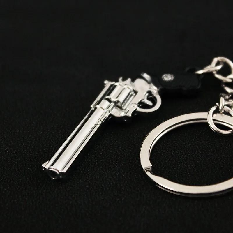 5cm Mini Pistol Gun Metal Keychain Pistol Revolver Shooting Gun Keychain Fidget Toy Gun Toy Christmas Gift DecorationToys