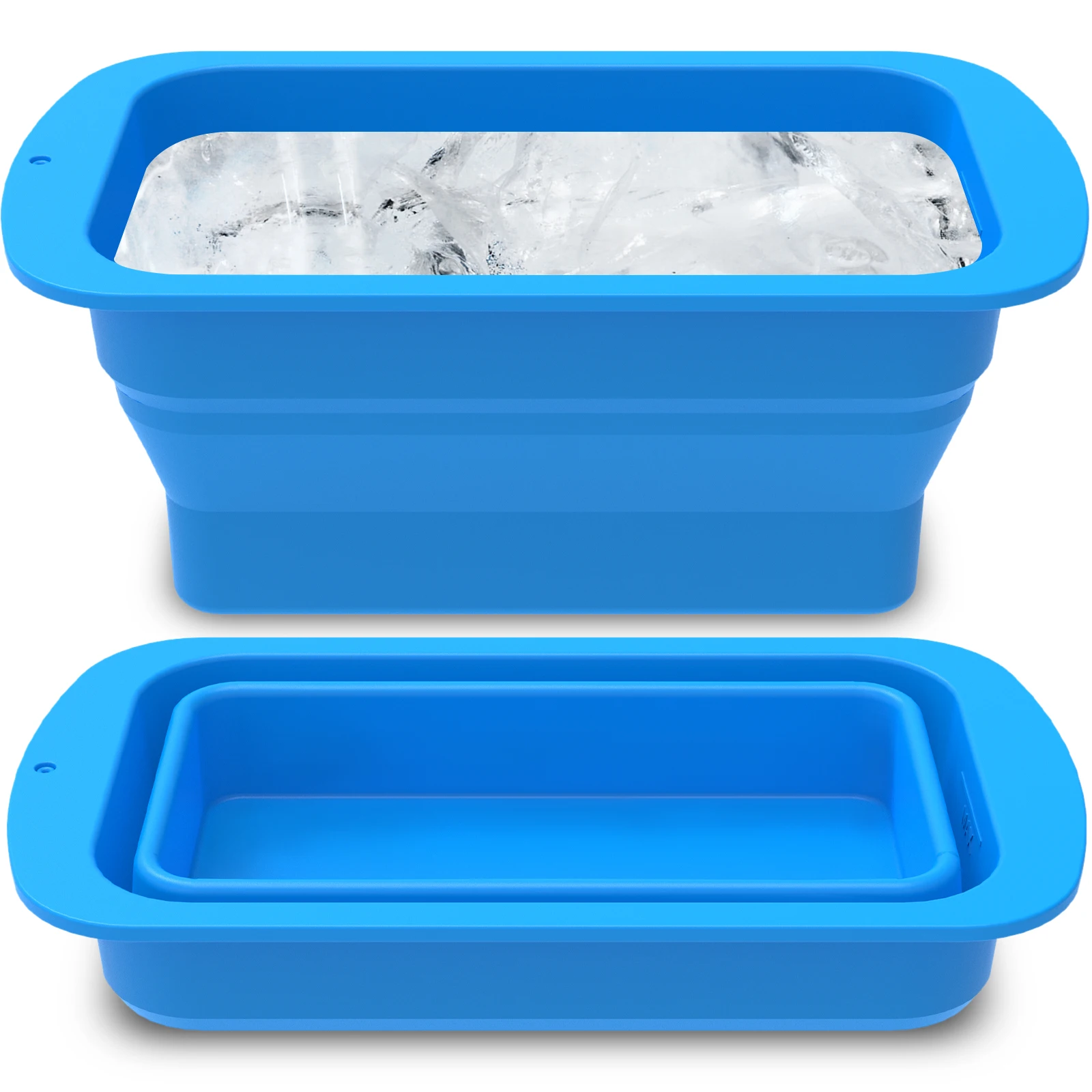 2/4PCS Ice Cube Mold Oversized Silicone Ice Crate Efficient Freezing Ice Bath Large Ice Cube Mold Ice Bucket Ice Block Mold