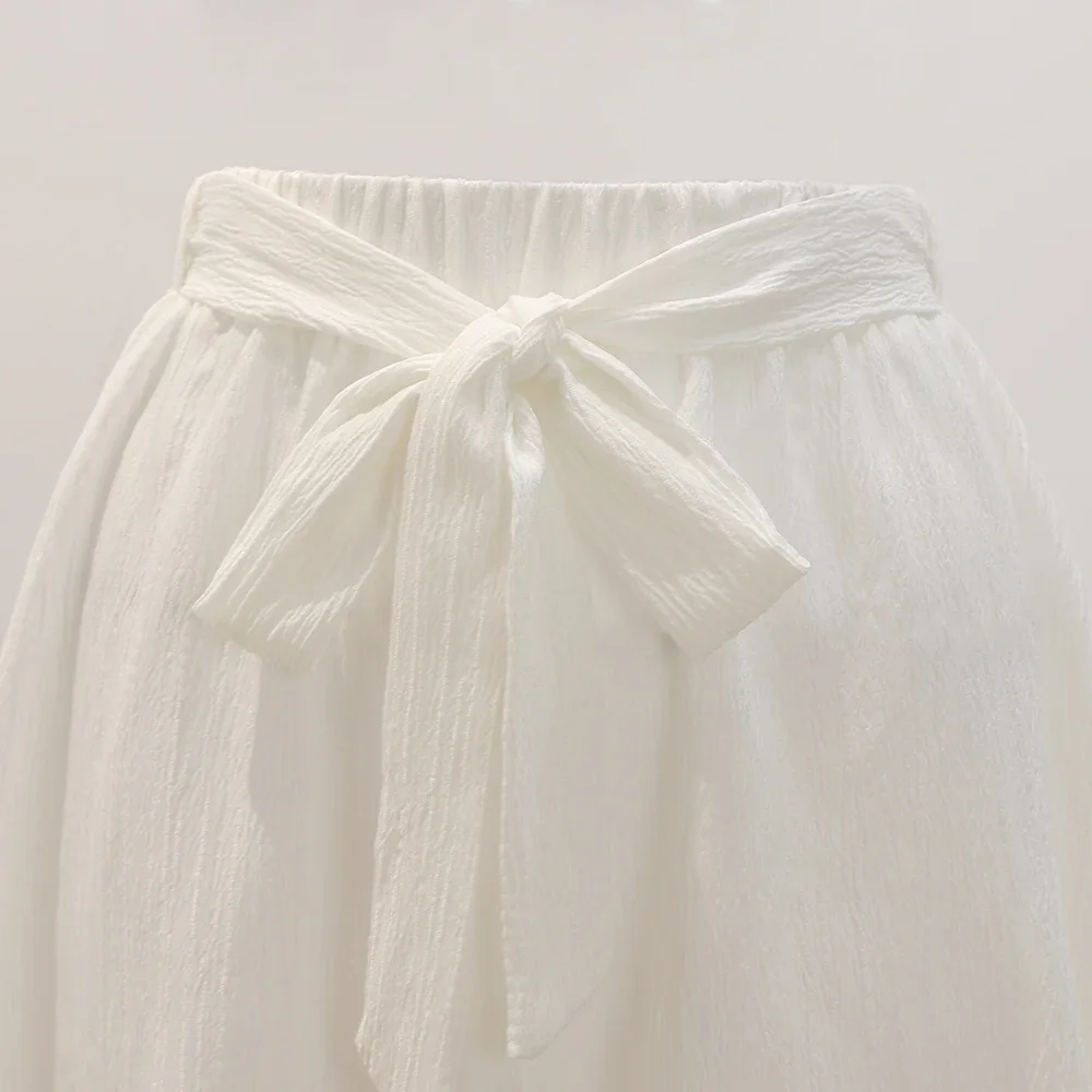 Röcke Sommer Elegante Plain Bowknot Hohe Taille Rüschen Saum Rüschen Saum Y2k Kleidung Röcke Für Frauen