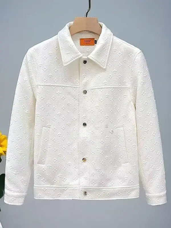 

Модная мужская куртка с цветочной вышивкой, весенне-осенняя, новая модель, с отложным воротником, повседневная верхняя одежда, трендовая, высококачественная.