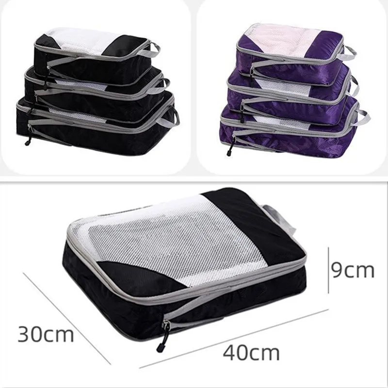 3 Set Mesh Compression Packing Cubes Expandable Packing Cubes for Travel Essentials Accessories Travel Compression Bags