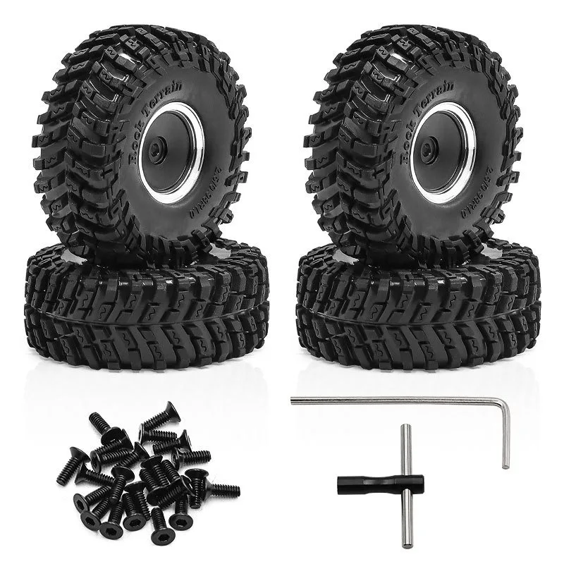 

1/18 TRX4M SCX24 FMS Ascent-18 1.0-inch Tire and Wheel Set for Climbing Vehicle, SCX24 Aluminum Alloy Wheel D317