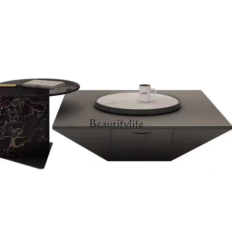 

Italian light luxury inverted triangular coffee table combination modern simple square coffee table