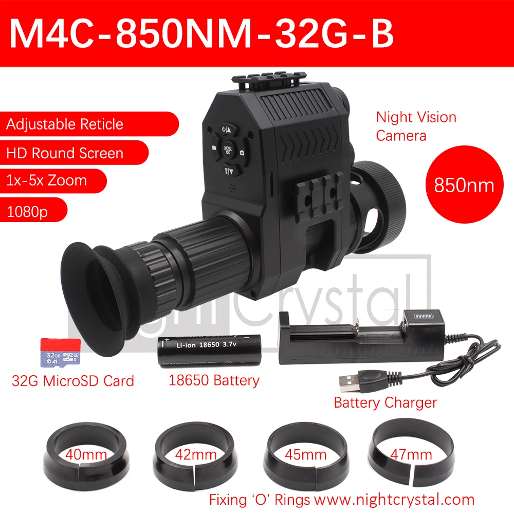 Megaorei NK007 Plus 4B Telescoop Zicht Verrekijker Monoculaire Add-on Jacht Nachtzicht Scope Camera Video 1080p HD 850NM 940NM