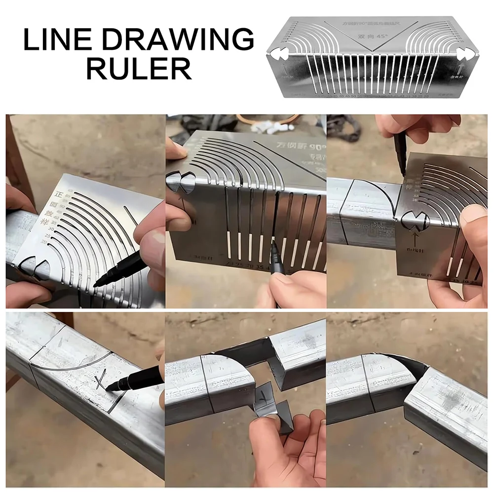 Precise-Flex Angle Arc Marking Tool Efficient Metal Pipe Saddle Cutting Guide Pipefitter Measuring Tools