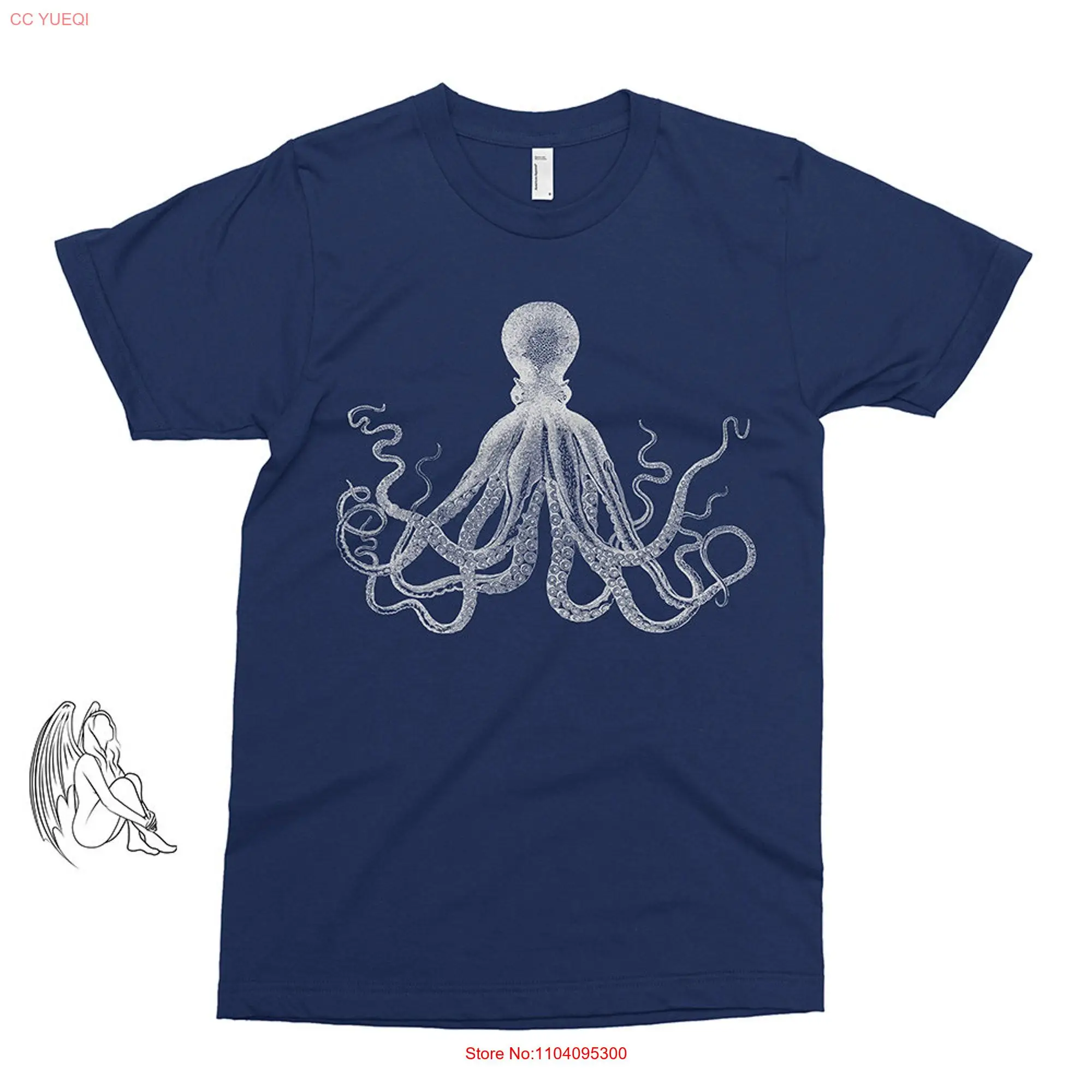 Octopus Wh T shirt Urban Animal Animals Kraken Nautical Sea Vintage Cute  long or short sleeves