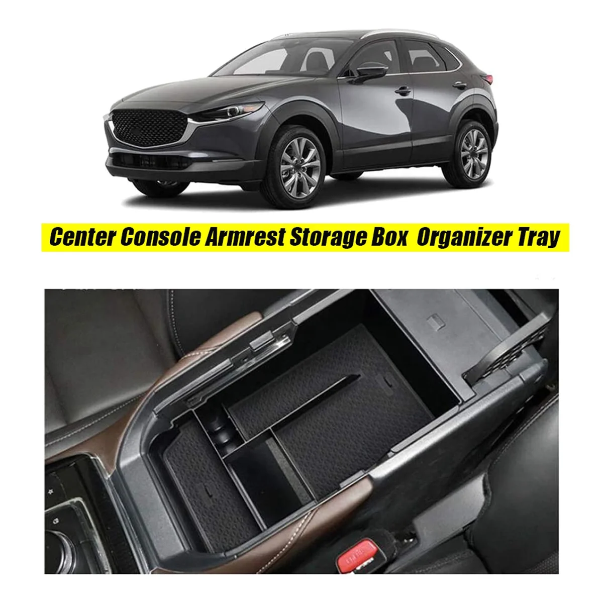 Car Center Console Armrest Storage Box for -30 CX30 2020-2024 Interior Holder Organizer Glove