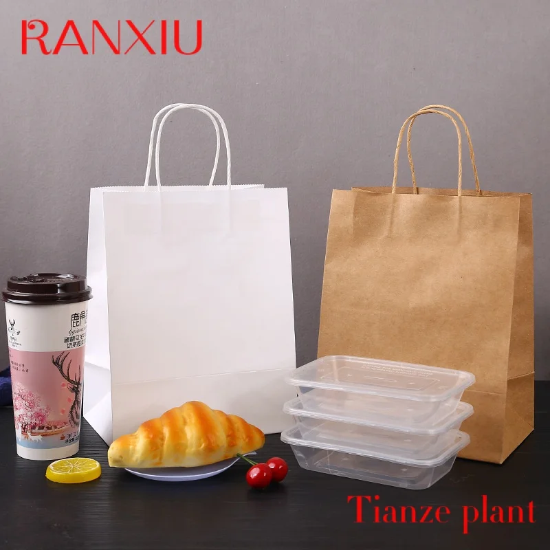 Sacos De Papel Marrom Para Embalagem De Alimentos, Food Grade, Takeaway Kraft Paper Bag, Take Out Grocery