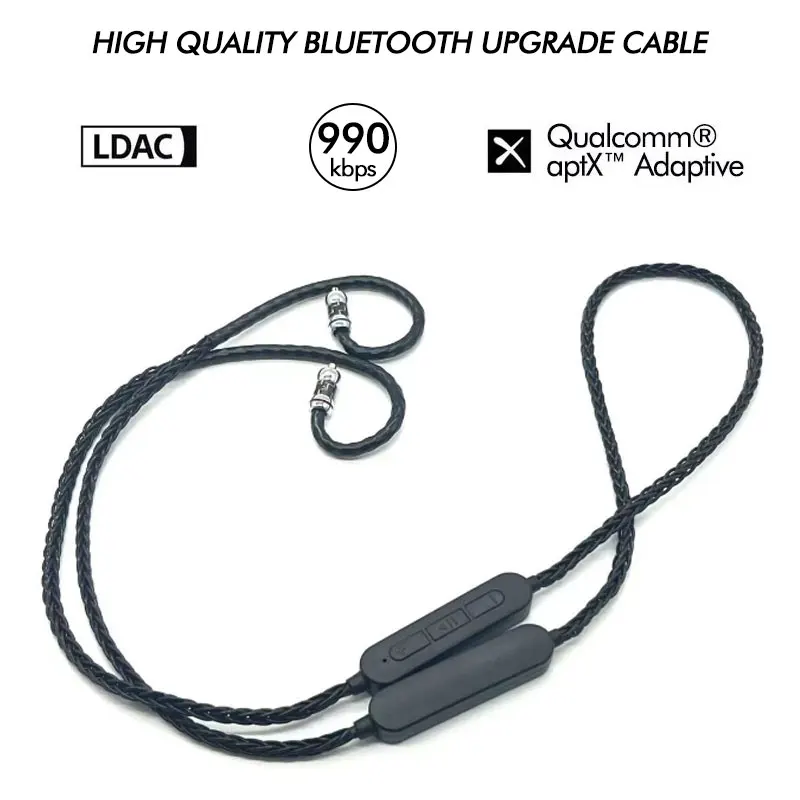 

QCC5125 Bluetooth Cable LDAC All 8 Strands Wireless MMCX BT5.1 Module Replacement Line w Mic Noise Reduction for Fiio FD3 Pro VX