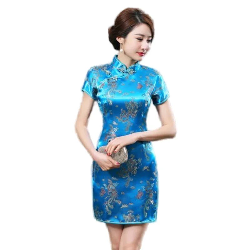 

Винтажное элегантное женское платье Ципао Old Shanghai Dragon & Phoenix Qipao, большие размеры 6XL, сексуальное короткое китайское платье с воротником-стойкой, Vestidos