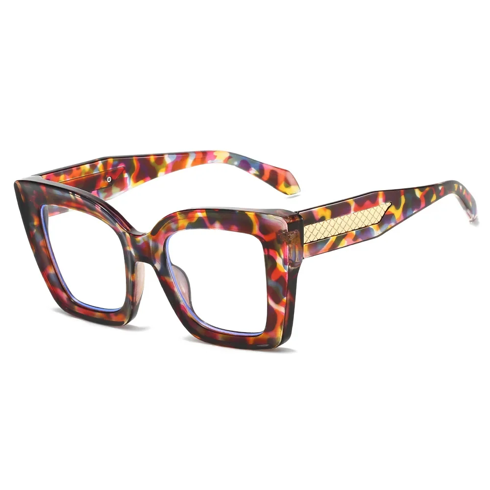 Occhiali da vista con montatura grande di qualità Occhiali da vista Moda Donna Cat Eye Bordo spesso Specchio piatto inclinato Specchio per presbiopia anti luce blu