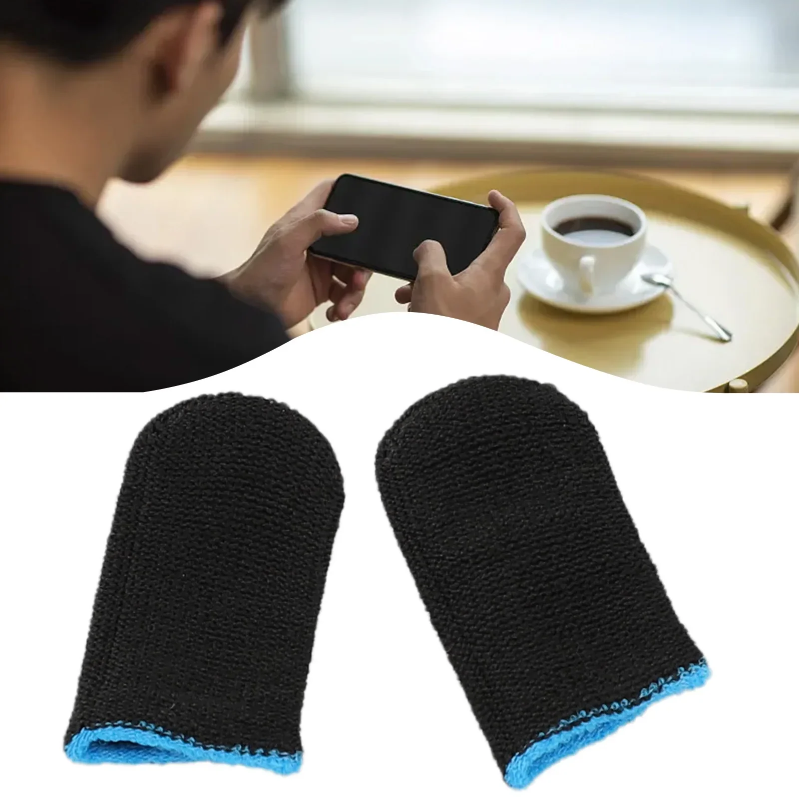 1 Pair Mobile Game Sleeve Super Thin And Breathable Gaming Finger Cots For Smart Touch Screen Finger Gaming Thumb Gloves