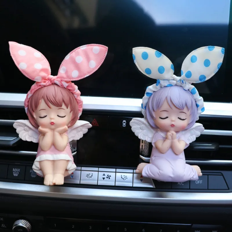 Car Interior Air Outlet Cute Annie Angel Figures Miniature Ornament Accessories Cartoon Creative Beauty Daisy Decor Model Toys