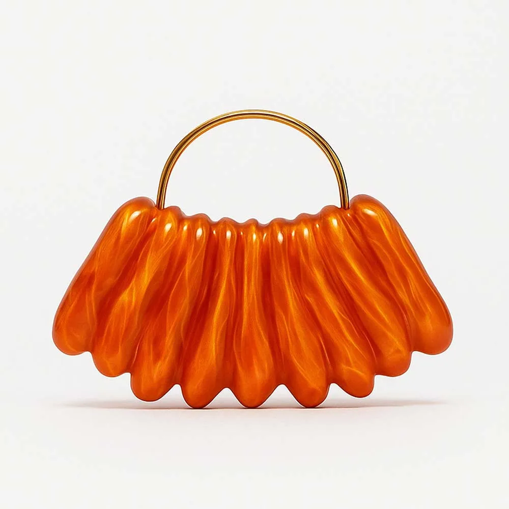 

Новая женская сумка с косым пролетом на плечо, стильная волнистая акриловая сумка, клатч для ужина