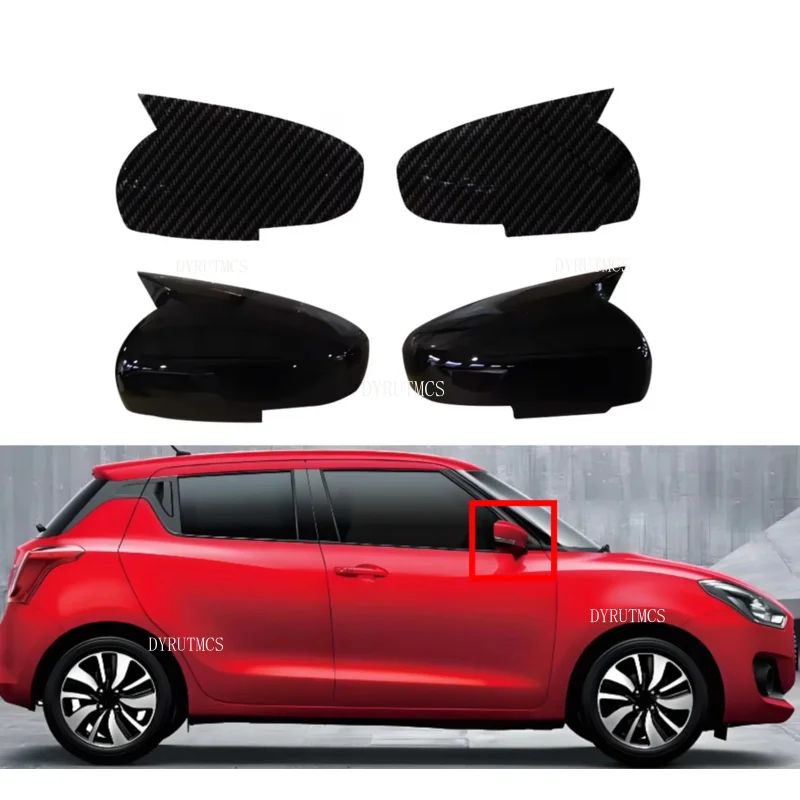 

Car Rearview Side Mirror Cover Fit For Suzuki Swift 2018 2019 2020 2021 2022- 2025 Wing Cap Rear View Case Trim Carbon Fiber