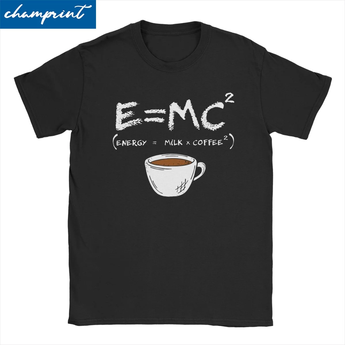 Energy=Milk+Coffee Physicist Formula E = MC2 T-Shirts Men Women Cotton Tee Shirt Round Collar Short Sleeve T Shirts Printed Tops