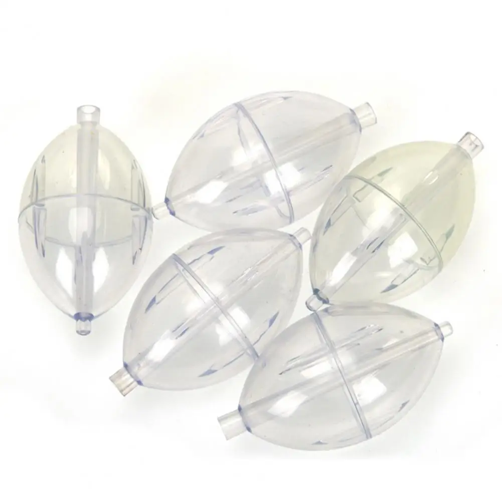 5Pcs Fishing Oval Bubble Float Clear Adjustable Water Filling Slip Cast Spin Bobber Kit Outdoor Fishing Equipment