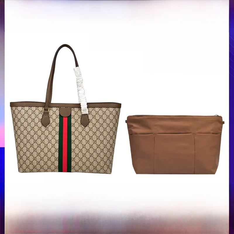 

Сумка-тоут Guanci Ophidia, нейлоновая внутренняя сумка для хранения, косметичка-органайзер, мягкая внутренняя часть, кубическая структура, чистый цветной дизайн