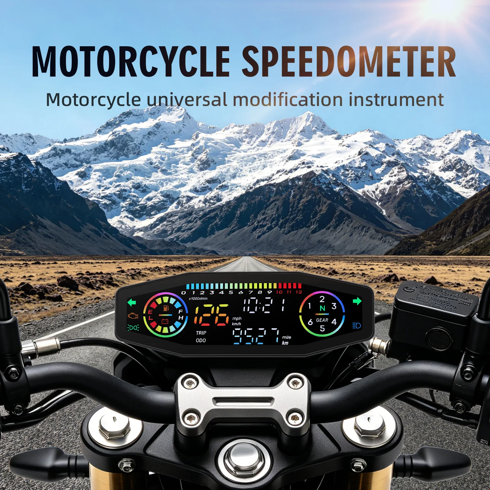 Universal Motorcycle Speedometer Speed Meter Multifunction Digital Odometer Tachometer For Harley Cafe Racer Bobber 2-4 Cylinder